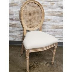 King Louis Chair - Natural with Rattan Back