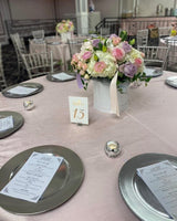 132" Round Blush Shantung Table Drape