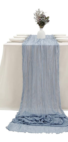13' Dusty Blue Gauze Table Runner