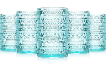 Lake Blue Hobnail Highball Glass