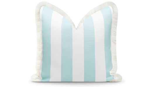 Teal & White Stripe Accent Pillow