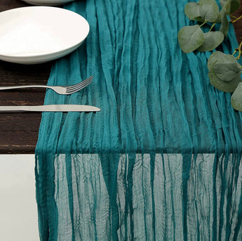 Teal Gauze Table Runner