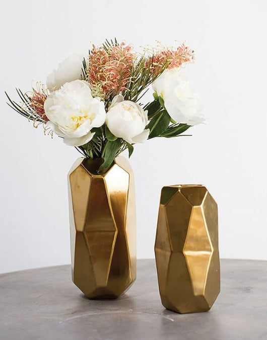 Gold Geometric Bud Vase