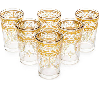 7.5 Oz Gold Morrocan Glass