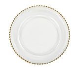 Gold Beaded Glass Charger Plate