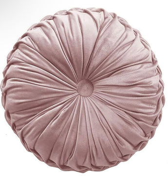 Round Pink Pleated Pillow