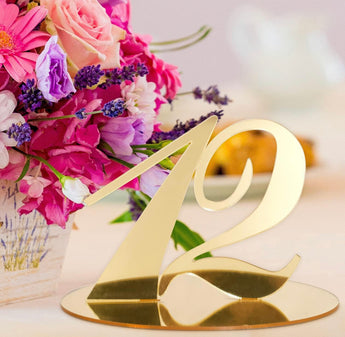 Small Gold Mirrored Table Numbers 1-20