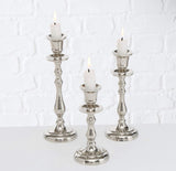 Silver Mismatched Candle Stick Holders