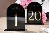 Black & Gold Arched Table Number 1-20