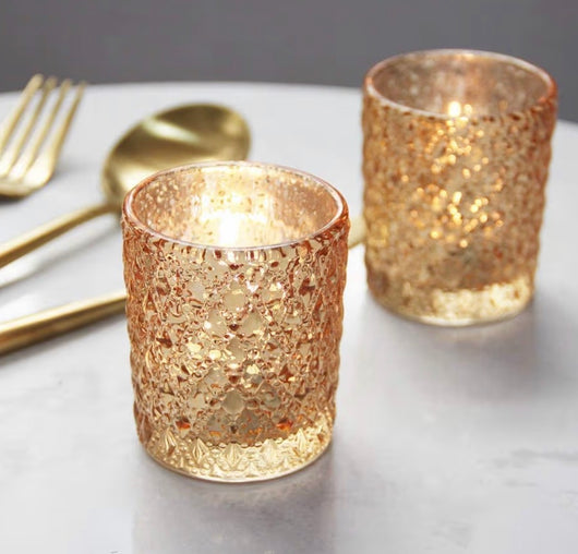 Champagne Gold Glass Votive