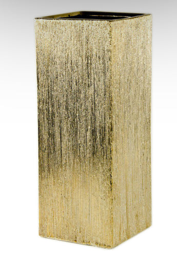 Gold Textured Tall Rectangle Vase