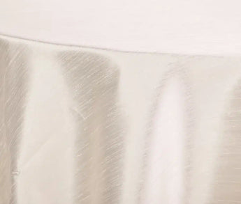 120” Round Ivory Dupioni Table Drape