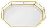 16.5” Gold Mirrored Geometric Tray