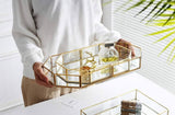 16.5” Gold Mirrored Geometric Tray