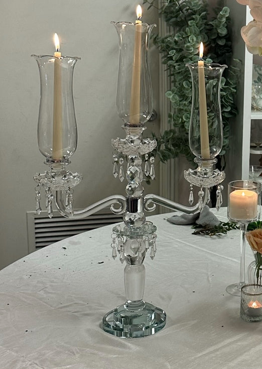 3 Arm Crystal Candelabra