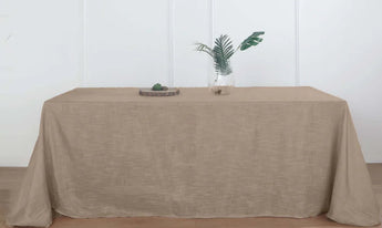 90” x 156” Taupe Linen Table Drape