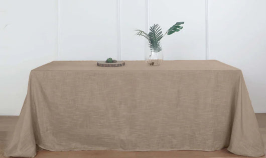 90” x 156” Taupe Linen Table Drape