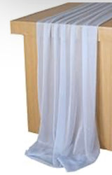 10' Sheer Dusty Blue Chiffon Table Runner