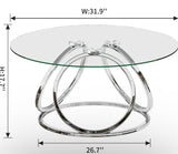 Round Chrome Glass Coffee Table