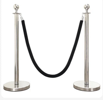 Stainless Steel Stanchion with black velvet rope