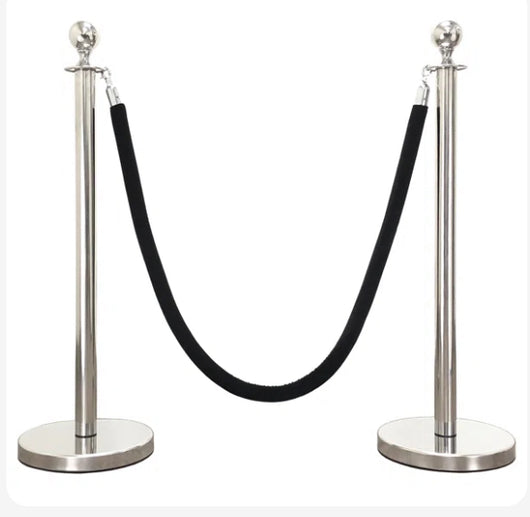 Stainless Steel Stanchion with black velvet rope