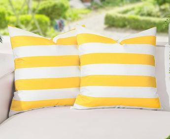 Yellow & White Stripe Pillow