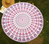 White & Pink Mandala Tapestry