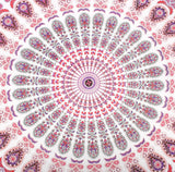 White & Pink Mandala Tapestry