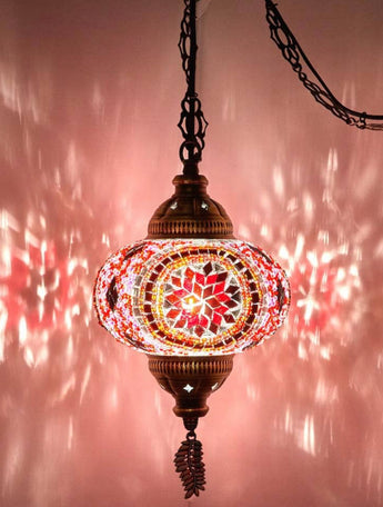 Pink & Red Turkish Hanging Light