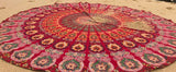 70" Round Red Mandala Tapestry