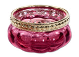 Pink Glass Bloom Candle Holder