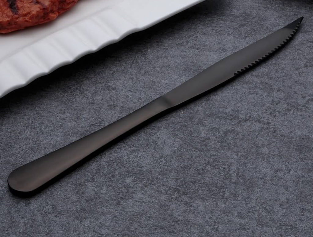 Matte Black Steak Knife 3 Little Birds Event Planning