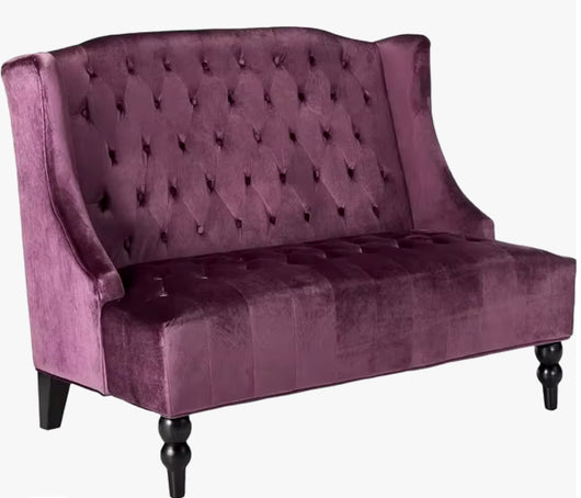 Purple Tufted Love Seat