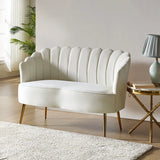 Ivory Velvet Hendrix Love Seat