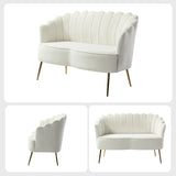 Ivory Velvet Hendrix Love Seat