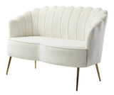 Ivory Velvet Hendrix Love Seat