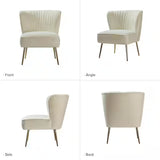 Modern Ivory Velvet Accent Chair