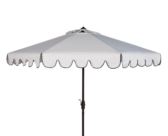 8.5’ Black and White Scalloped Umbrella