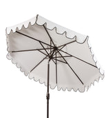 8.5’ Black and White Scalloped Umbrella