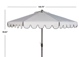 8.5’ Black and White Scalloped Umbrella