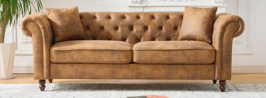 83” High-Tech Fabric Roll Armrest Sofa