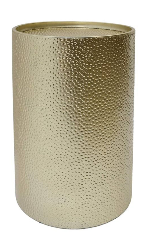 Gold Modern Round Hammered Iron Accent Table
