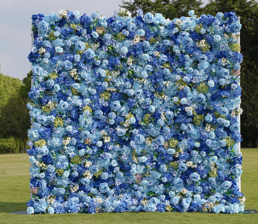 8’ x 8’ 3D Blue Flower Wall