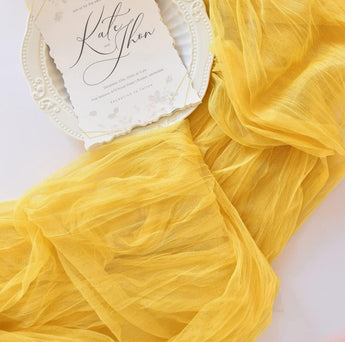 10' Yellow Gauze Table Runner