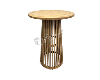 Wood Slatted Cocktail Table