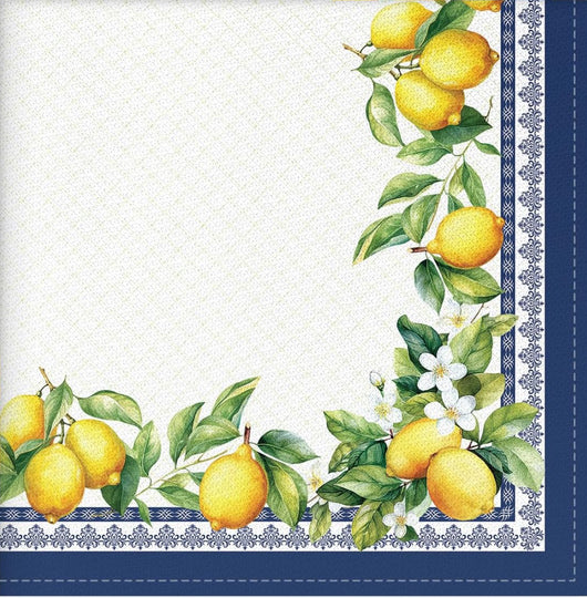 Blue Trim Lemon Napkin