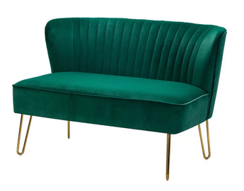 Green Velvet Hairpin Loveseat