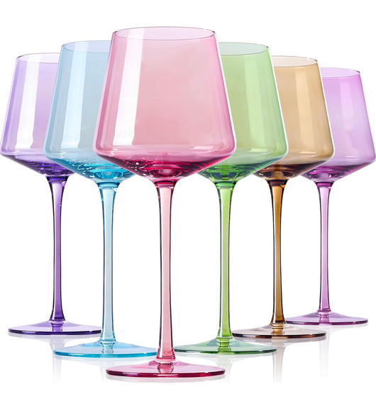 Mismatched Prism Colored Wine Glass