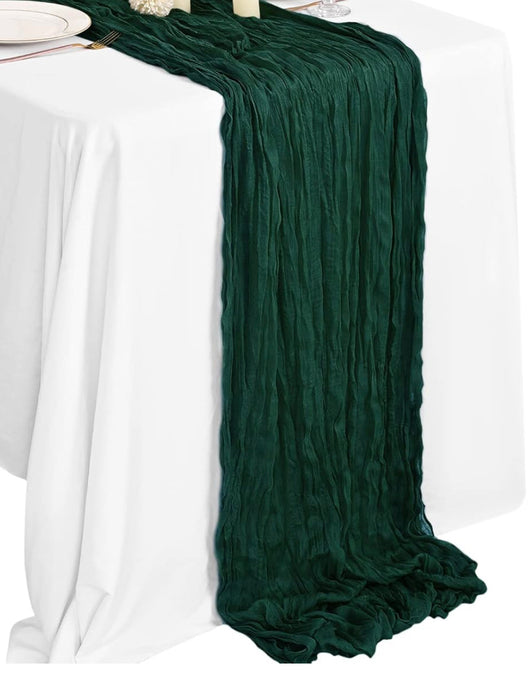 10' Hunter Green Gauze Table Runner