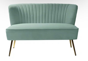 Sage Green Velvet Love Seat